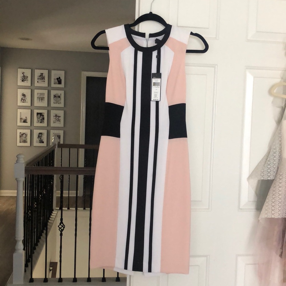 BCBGMax striped work dress